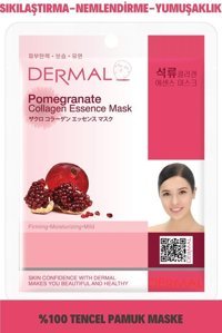 Dermal Sıkılaştırıcı, Yumuşatıcı Nar Özlü Kolajen Nemlendiricili Kağıt Yüz Maskesi 23 gr