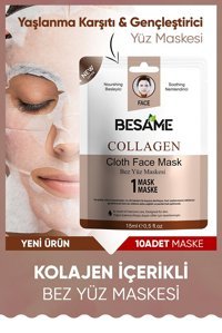 Besame Collagen Provitamin B5 Aloe Veralı Nemlendiricili Kağıt Yüz Maskesi 10 Adet