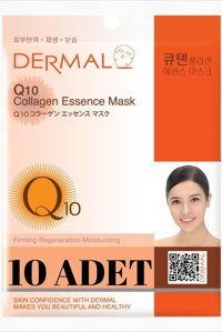 Dermal Sıkılaştırıcı, Nemlendirici, Yenileyici Q10 Kolajen Nemlendiricili Kağıt Yüz Maskesi 10 Adet