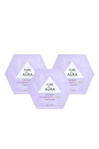 Pure Aura Halo Glow Hologram Foil Nemlendiricili Kağıt Yüz Maskesi 3 Adet
