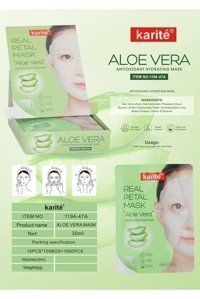 Karite Real Petal Aloe Veralı Nemlendiricili Kağıt Yüz Maskesi