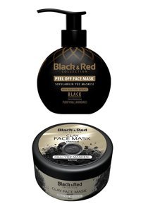 Black & Red Siyah+Kömür Özlü Killi Soyulabilir Krem Yüz Maskesi 250 ml+400 gr