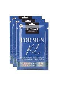 Dermokil For Men Killi Nemlendiricili Kağıt Yüz Maskesi 3x15 ml