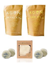 Agon Beyaz+Sarı Killi Toz Yüz Maskesi 2x250 gr