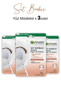 Garnier Hindistan Cevizi Özlü Süt Bombası Nemlendiricili Kağıt Yüz Maskesi 3x28 gr