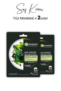 Garnier Saf Kömür Siyah Nemlendiricili Kağıt Yüz Maskesi 2x28 gr
