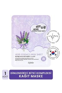 Esfolio Yorgun Ciltler için Dinlendirici Bitki Kompleksi Nemlendiricili Kağıt Yüz Maskesi