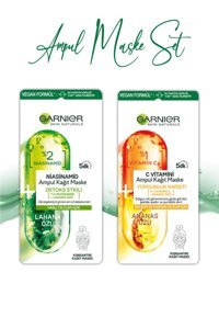 Garnier Yorgunluk Karşıtı C Vitamini +Detox Etkili Kağıt Yüz Maskesi 2x15 gr