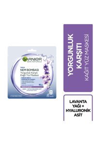Garnier Lavanta Yağı Ve Hyaluronik Asit İçeren Yorgunluk Karşıtı Nemlendiricili Kağıt Yüz Maskesi