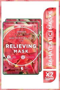 Watsons Fruity Maske Watermelon Relieving Nemlendiricili Kağıt Yüz Maskesi 2x30 ml