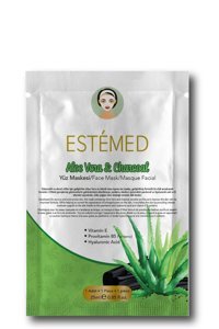 Estemed CHARCOAL Aloe Veralı Nemlendiricili Kağıt Yüz Maskesi