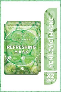Watsons Fruity Cucumber Refreshing Nemlendiricili Kağıt Yüz Maskesi 2 Adet