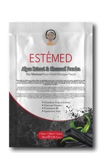 Estemed Kömür Özlü Yosunlu Nemlendiricili Kağıt Yüz Maskesi