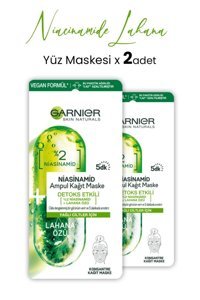 Garnier Lahana Özlü Detox Etkili Niacinamide Ampul Kağıt Yüz Maskesi 2x15 ml