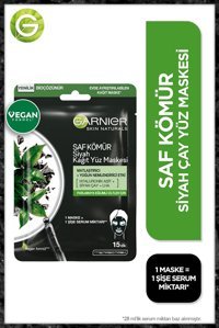 Garnier Siyah Çay Kömürlü Nemlendiricili Kağıt Yüz Maskesi