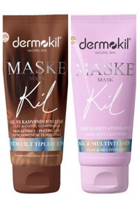 Dermokil Kahve Killi Nemlendiricili Jel Yüz Maskesi 2x75 ml + Leke Karşıtı Aydınlatıcı