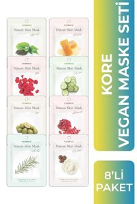 Foodaholıc Kore Vegan Nemlendiricili Kağıt Yüz Maskesi 8x23 ml