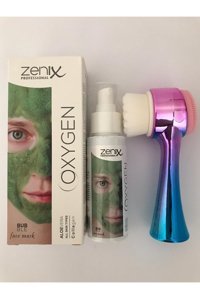 Zenix Oxygen Siyah Nokta Aloe Veralı Nemlendiricili Krem Yüz Maskesi & Fırça