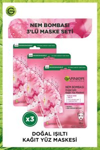 Garnier Işıltı Verici Nemlendiricili Kağıt Yüz Maskesi 3 Adet