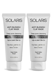 Solaris Yağlı Ve Lekeli Ciltler İçi Killi Nemlendiricili Krem Yüz Maskesi 2x100 ml