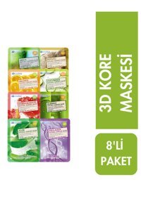 Foodaholıc 3D Kore Nemlendiricili Kağıt Yüz Maskesi 8 Adet
