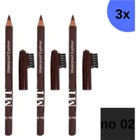 Mt Cosmetic No:02 Fırçalı İnce Uçlu Suya Dayanıklı Kaş Kalemi Kahverengi