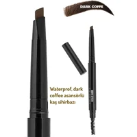 Wonderway Smokey Asansörlü Çift Taraflı Fırçalı İnce Uçlu Kaş Kalemi Koyu Kahverengi