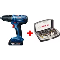 Bosch GSR 180-Li 18 V 2.0 Ah Akülü Vidalama Makinesi + 32 Parça Vidalama Ucu Seti