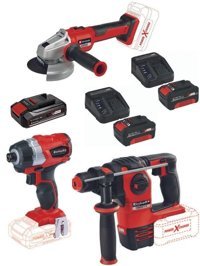 Einhel TE-CL 18 V 2.5 Ah Kömürsüz Darbeli Akülü Vidalama Makinesi + Axxio 18/125 Q Avuç Taşlama Herocco 18V 2x4.0+2.5ah Akülü Set