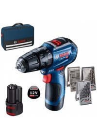 Bosch GSB 12 V 2.0 Ah Kömürsüz Darbeli Akülü Vidalama Makinesi + 39 Parça Vidalama Seti