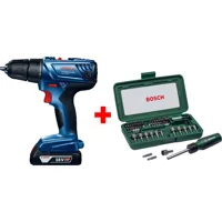 Bosch GSR 180-Li 18 V 2.0 Ah Kömürsüz Darbeli Akülü Vidalama Makinesi + 46 Parça Tornavida Vidalama Ucu ve Lokma Ucu Seti
