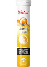 Balen C Vitamini + Çinko Portakallı Yetişkin 20 Adet