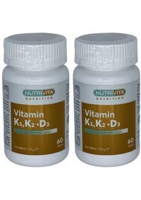 Nutrivita Nutrition Vitamin K1.K2+D3 Yetişkin 2x60 Adet
