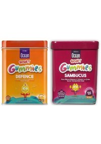 Ocean Smart Gummies Defence+Sambucus Limon Portakal Çilek Elma Elmasulu Yetişkin Mineral 2x64 Adet