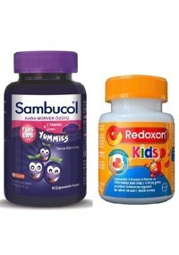 Sambucol Plus Kids Kara Mürver Özütü Çocuk Vitamin Mineral 2x60 Adet + Redoxon Kids 60 Tablet