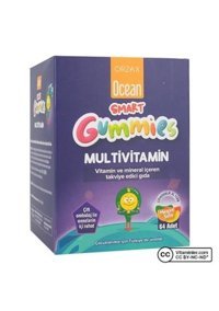 Ocean Smart Gummıes Multivitamin Limon Portakal Çilek Elma Yetişkin 64 Adet