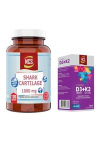 NCS Shark Cartilage Köpek Balığı Kıkırdağı Yetişkin 120 Adet + Ncs Vitamin D3 K2