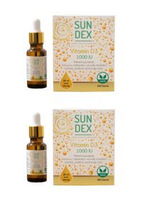 Sundex Vitamin D3 1000 Iu Bitkisel Zeytinyağ Yetişkin 2x20 ml