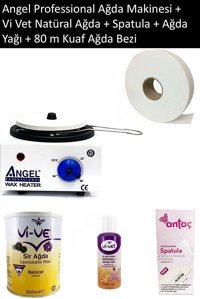Angel 1+1 Kazanlı Ağda Makinesi + Sir Ağda + Ağda Bezi + Temizleme Yağı