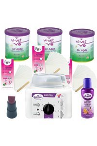 Depiroll 1+1 Kazanlı Ağda Makinesi + 3xAzulen Sir Ağda + 3xAğda Bezi + Spatula