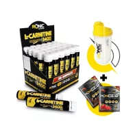 Ronic Nutrition Böğürtlen Aromalı L-Karnitin 30 Shot + Whey Protein Tek Kullanımlık 2 Adet + Shaker