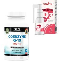 Flx Coenzyme Q10 L-Karnitin 180 Tablet + Nevtix Vitamin D3 Spey 20 ml