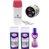 Semsa 1+1 Roll-On Ağda Makinesi + 2xKartuş Ağda + Ağda Bezi + Temizleme Yağı
