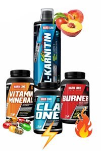 Hardline Nutrition Şeftali Aromalı L-Karnitin 1000 ML Sıvı + Vitamin Mineral + Burner + Cla One