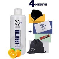 Navy Plus Nutrition Portakal Aromalı L-Karnitin 1000 ml Sıvı + Havlu + Boyunluk Bere + Protein Bar + Askılı Çanta
