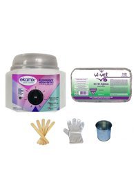 Ekamix 1+1 Kazanlı Ağda Makinesi + Azulen El Ağda + Spatula + Eldiven