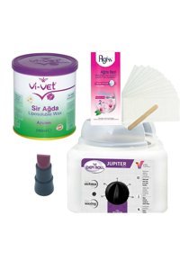 Depiroll 1+1 Kazanlı Ağda Makinesi + Sir Ağda + Ağda Bezi + Spatula