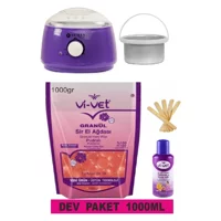 Semsa Waax Alfa 1+1 Boncuk Ağda Makinesi + Boncuklu Ağda + Spatula + Temizleme Yağı
