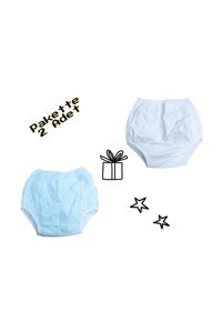 O L A 12-15 kg 2'li Yıkanabilir Beyaz-Mavi Alıştırma Külodu