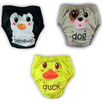 Poope's 9-12 kg 3'lü Yıkanabilir Köpek-Ördek-Penguen Desenli Alıştırma Külodu